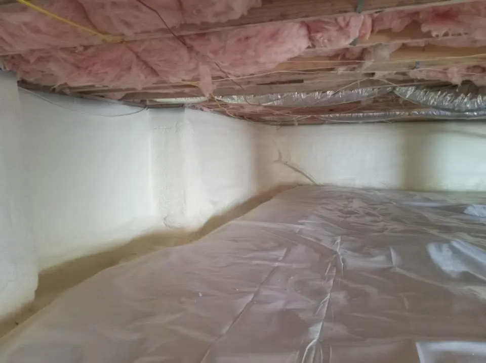 Crawl space encapsulation with closed-cell spray foam for Attic Insulation in Modesto